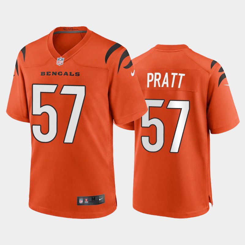 Men Cincinnati Bengals 57 Germaine Pratt Nike Orange Game NFL Jersey